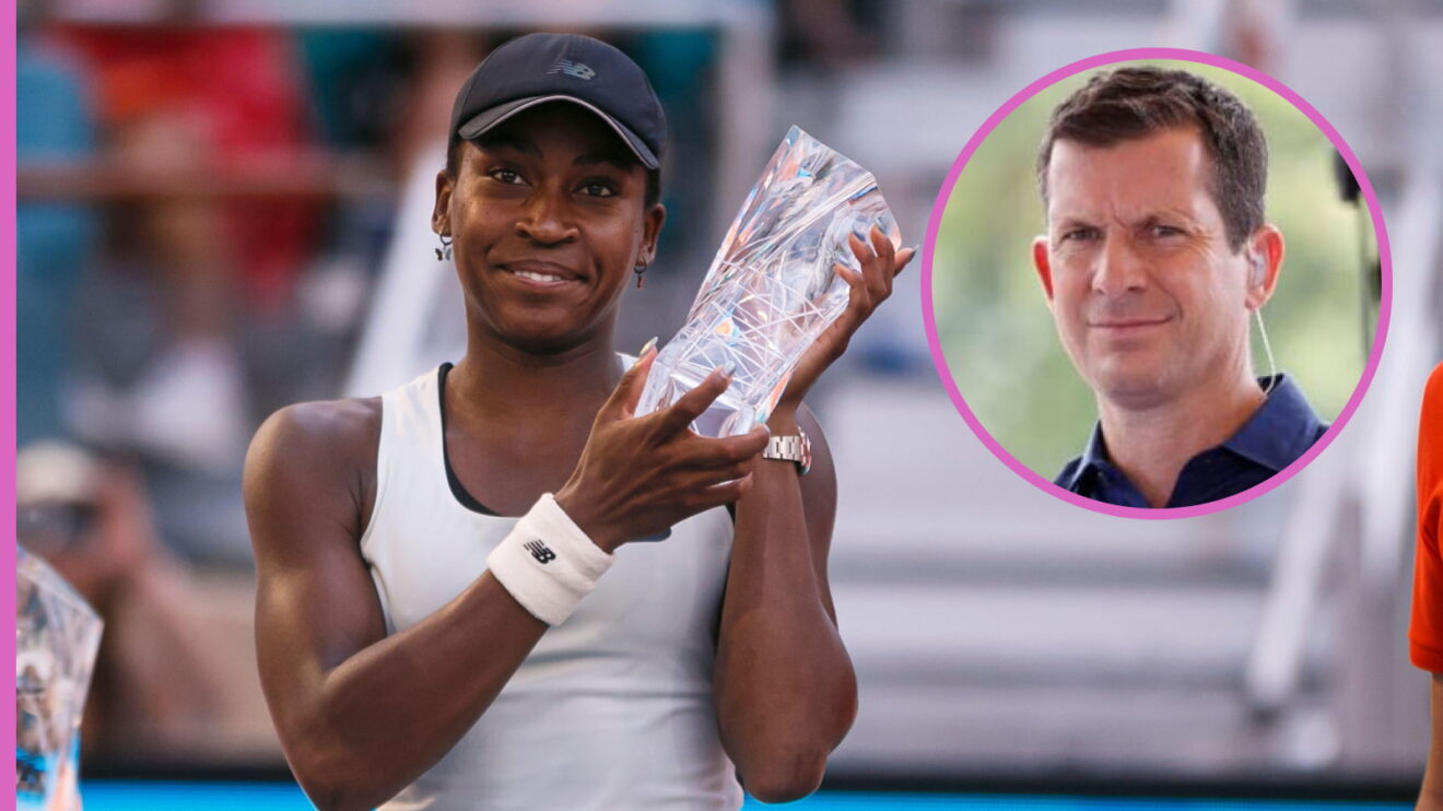Pictured: Coco Gauff and Tim Henman.
