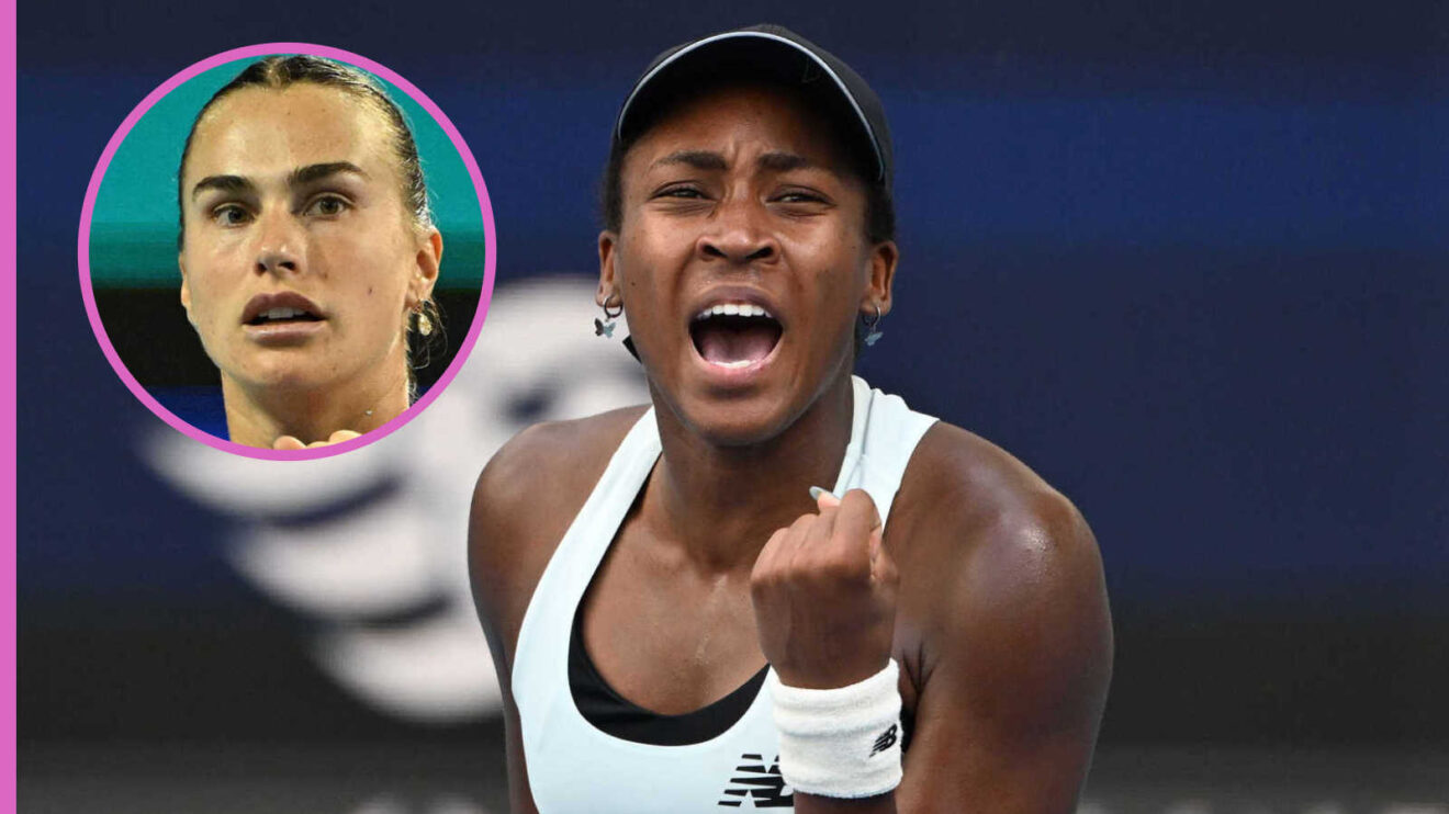 Pictured: Coco Gauff with inset of Aryna Sabalenka