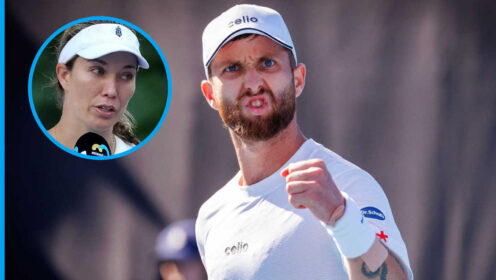 Pictured: Corentin Moutet with inset of Danielle Collins