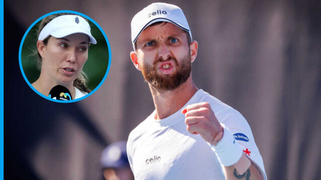 Pictured: Corentin Moutet with inset of Danielle Collins