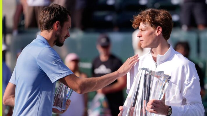 Daniil Medvedev and Jannik Sinner after the Indian Wells final