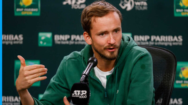 Pictured: Daniil Medvedev during a press conference