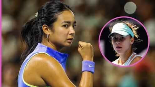 Pictured: Alex Eala and Magda Linette.