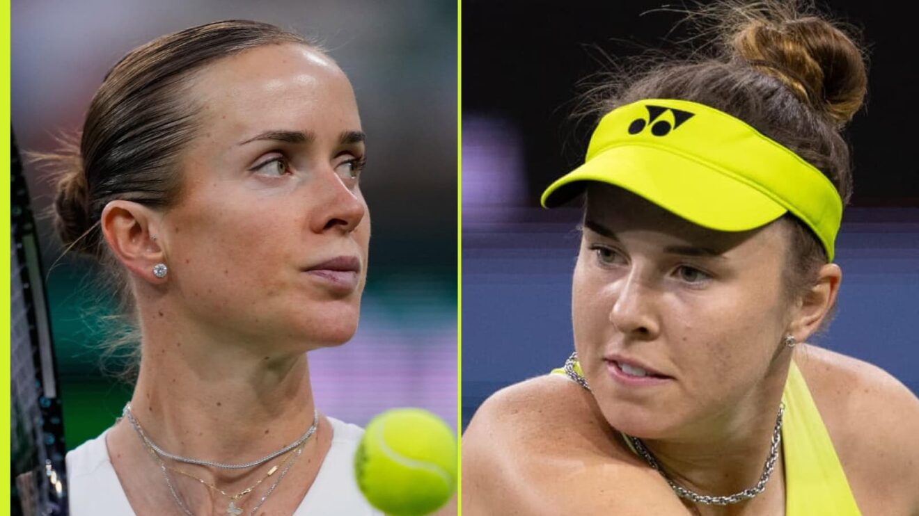 Elina Svitolina and Linda Noskova in action in Indian Wells