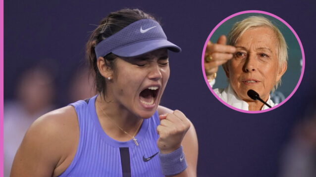 Pictured: Emma Raducanu and Martina Navratilova.