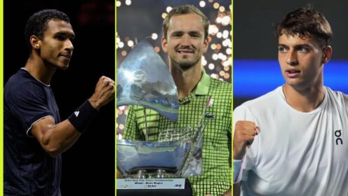 Felix Auger-Aliassime, Daniil Medvedev and Flavio Cobolli