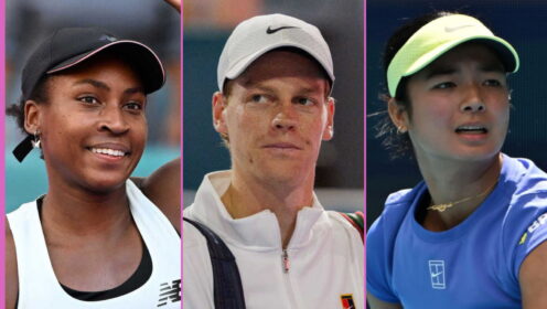Pictured L-R: Coco Gauff, Jannik Sinner, and Alex Eala.