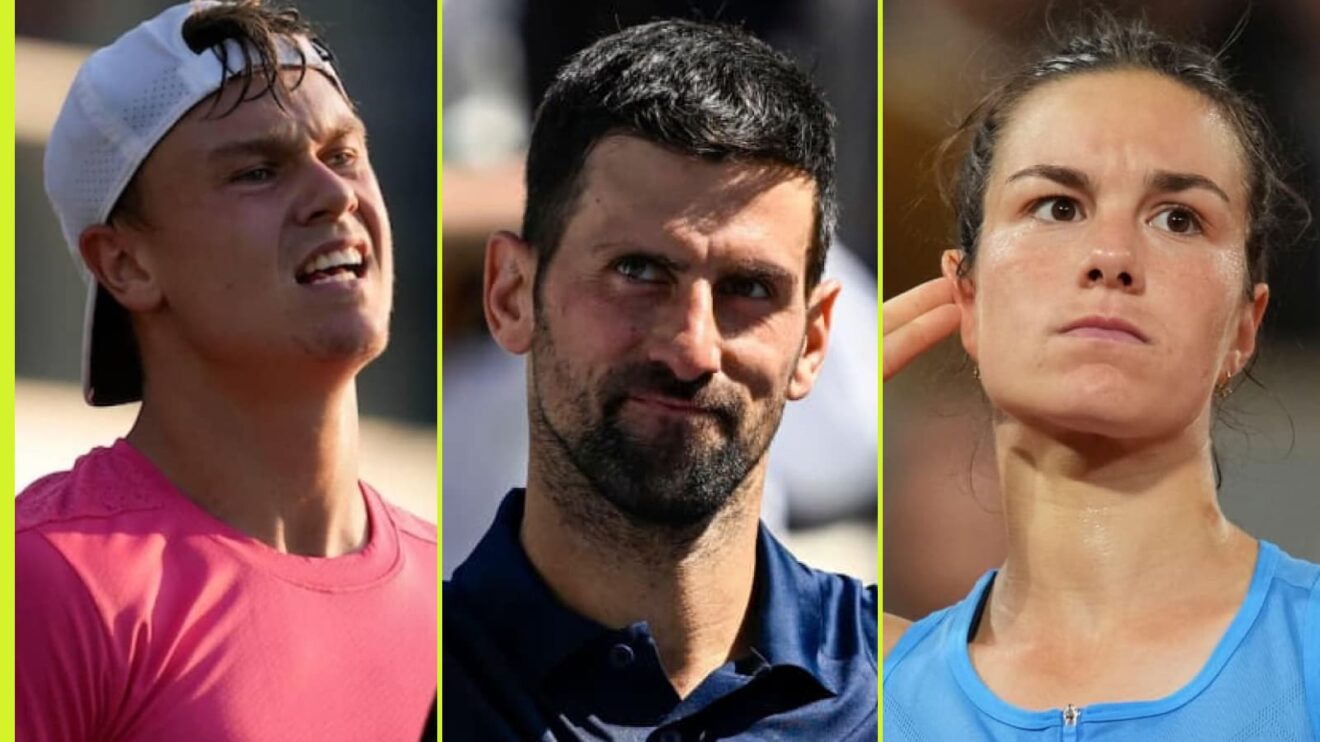 Holger Rune, Novak Djokovic and Lois Boisson