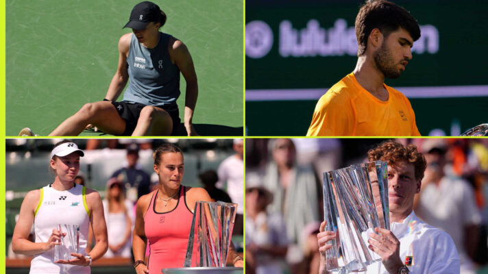 Pictured: Swiatek, Alcaraz, Rybakina, Sabalenka and Sinner