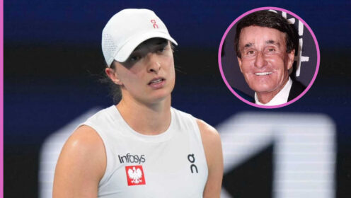 Pictured: Iga Swiatek with Rick Macci inset