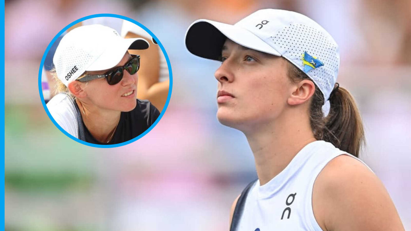 Pictured: Iga Swiatek with inset of Daria Abramowicz