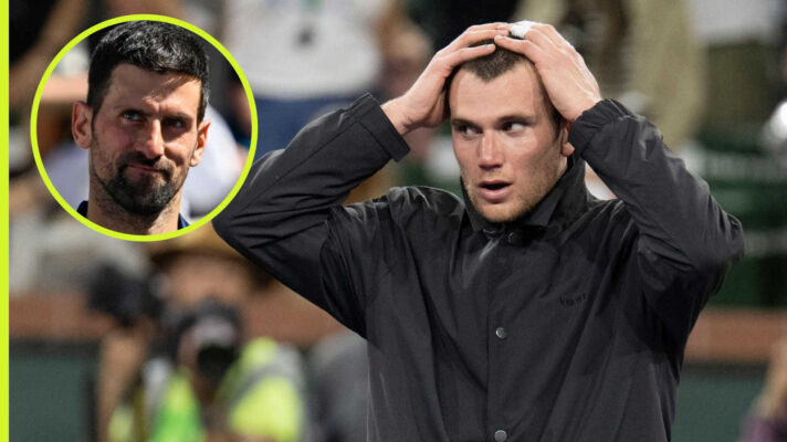 Pictured: Jack Draper with inset of Novak Djokovic