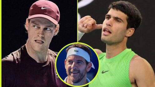 Jannik Sinner, Carlos Alcaraz and Juan Martin del Potro