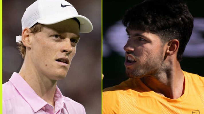 Pictured: Jannik Sinner and Carlos Alcaraz