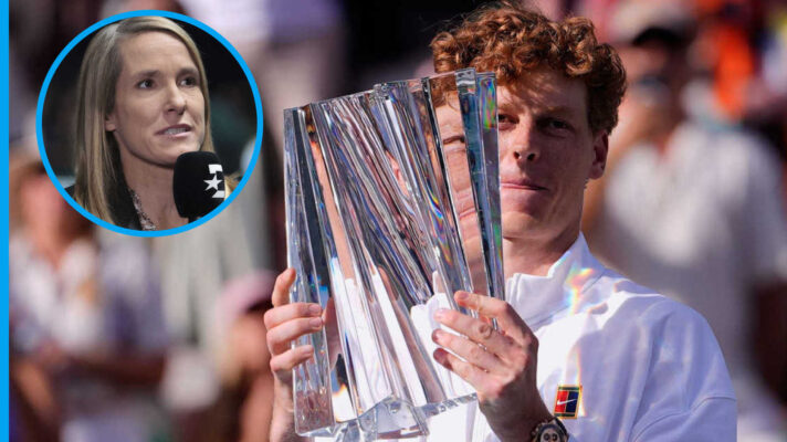 Pictured: Jannik Sinner with inset of Justine Henin