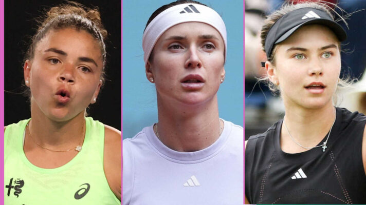 Pictured: Jasmine Paolini, Elina Svitolina and Iva Jovic