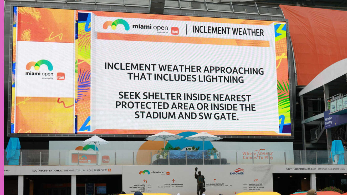 Pictured: Miami Open inclement weather update