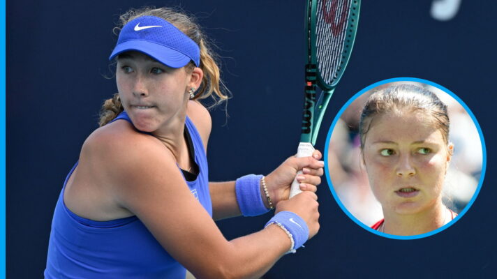 Pictured: Mirra Andreeva and Dinara Safina.