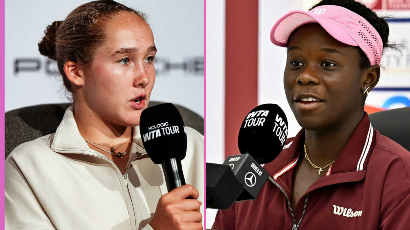 Pictured: Mirra Andreeva and Victoria Mboko