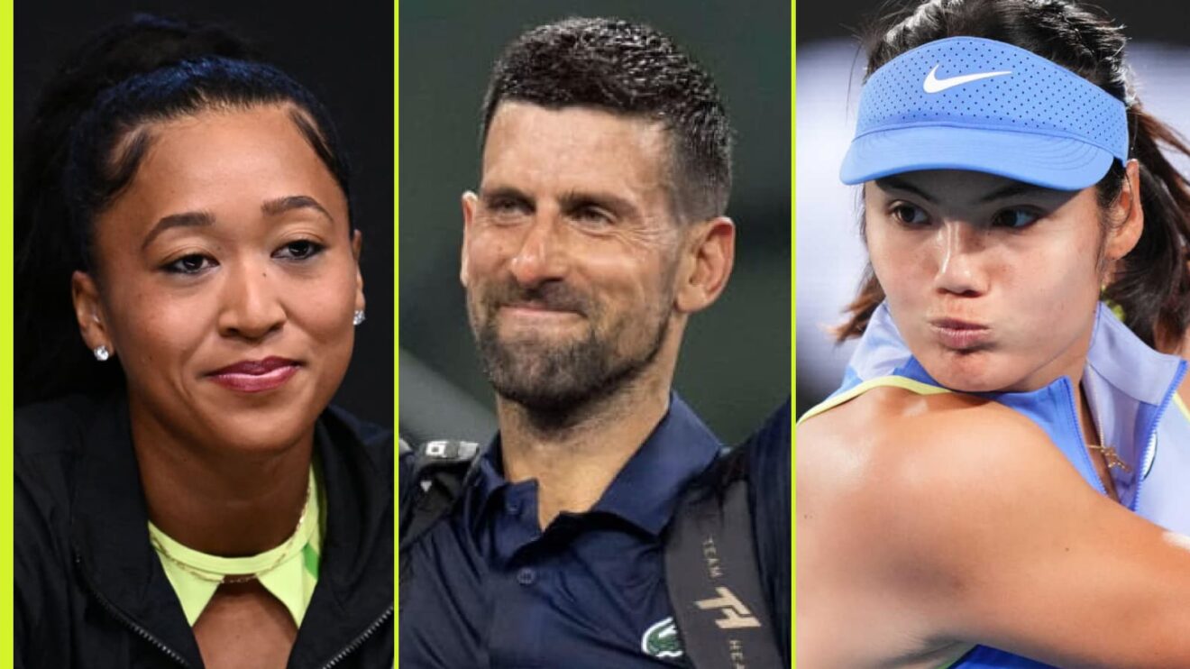 Naomi Osaka, Novak Djokovic and Emma Raducanu