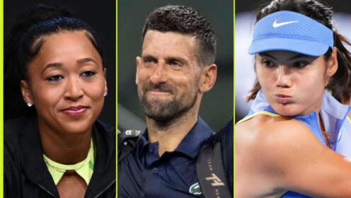 Naomi Osaka, Novak Djokovic and Emma Raducanu