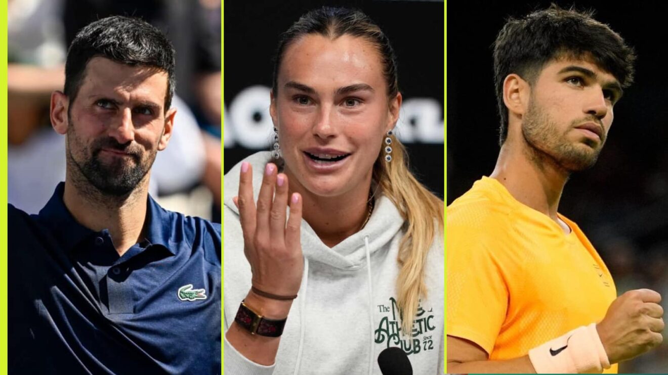 Novak Djokovic, Aryna Sabalenka and Carlos Alcaraz