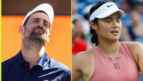 Novak Djokovic and Emma Raducanu