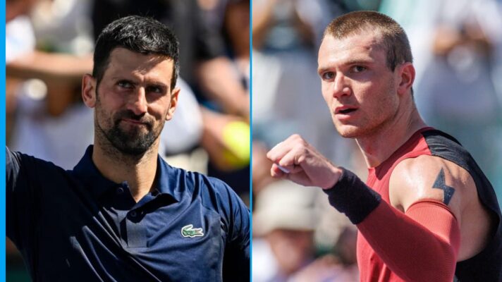 Novak Djokovic and Jack Draper in Indian Wells