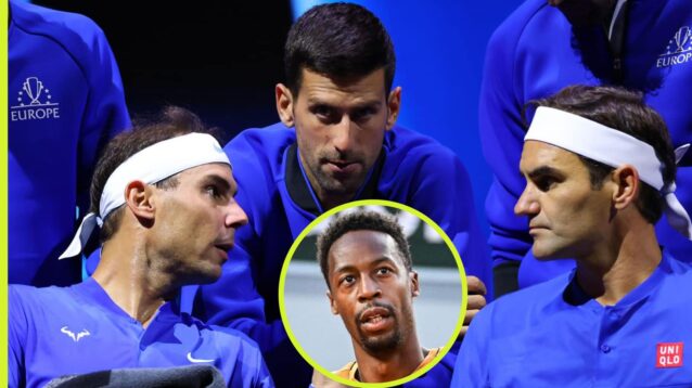 Novak Djokovic, Rafael Nadal, Roger Federer and Gael Monfils