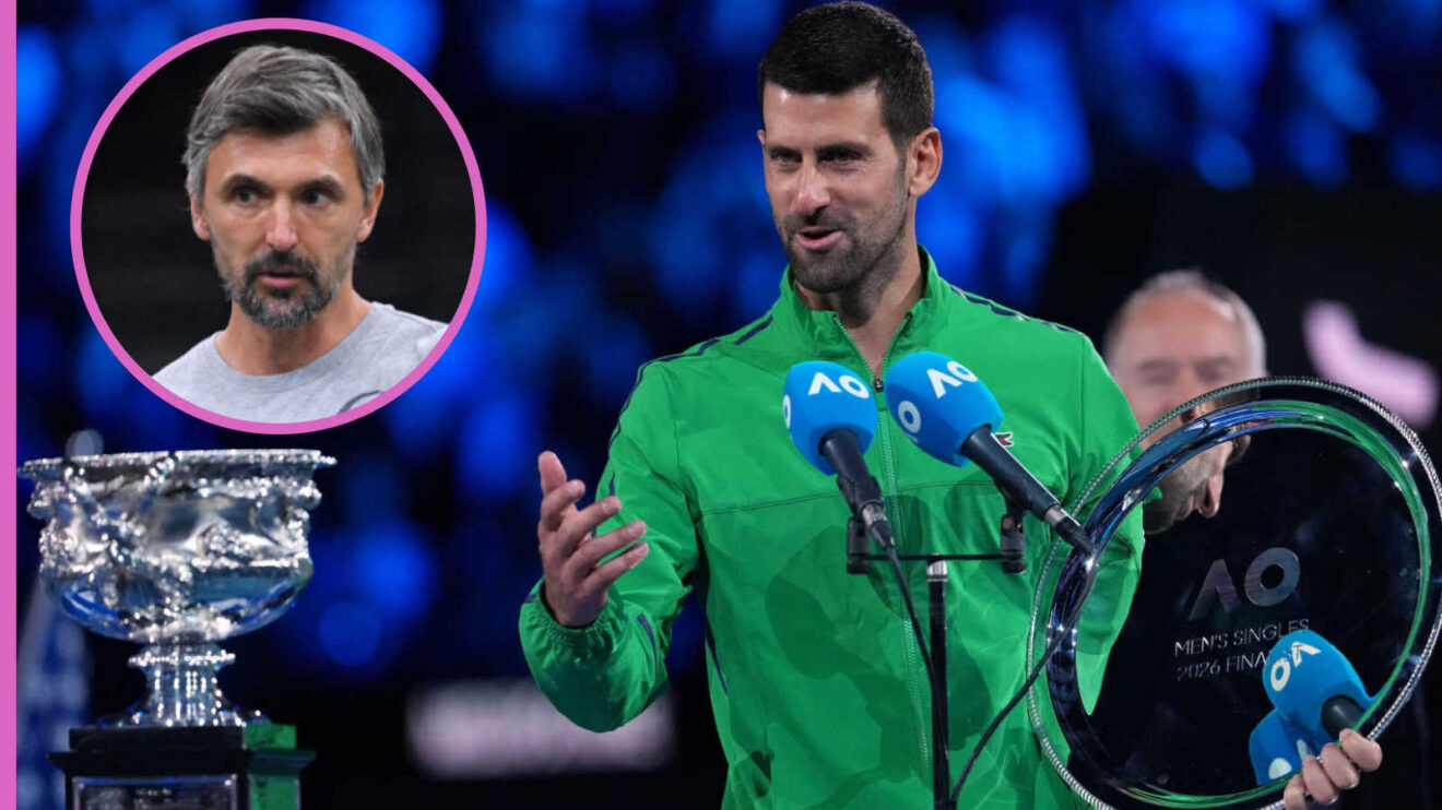 Pictured: Novak Djokovic with inset of Goran Ivanisevic