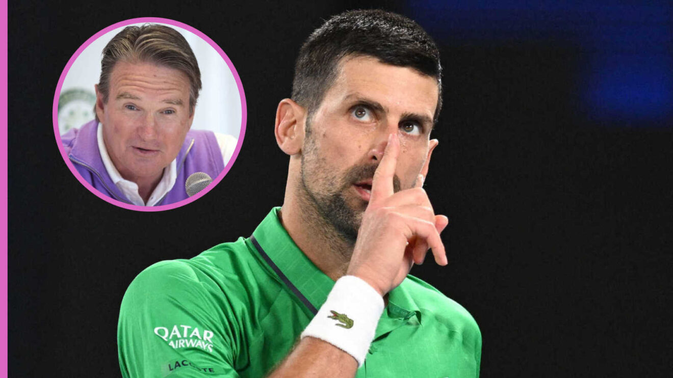 Pictured: Novak Djokovic with inset of Jimmy Connors