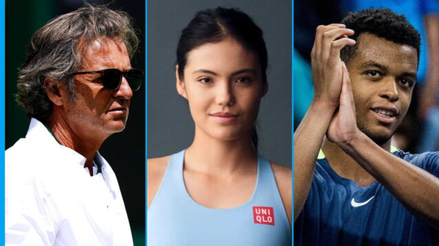 Pictured L-R: Francisco Roig, Emma Raducanu, and Giovanni Mpetshi Perricard.