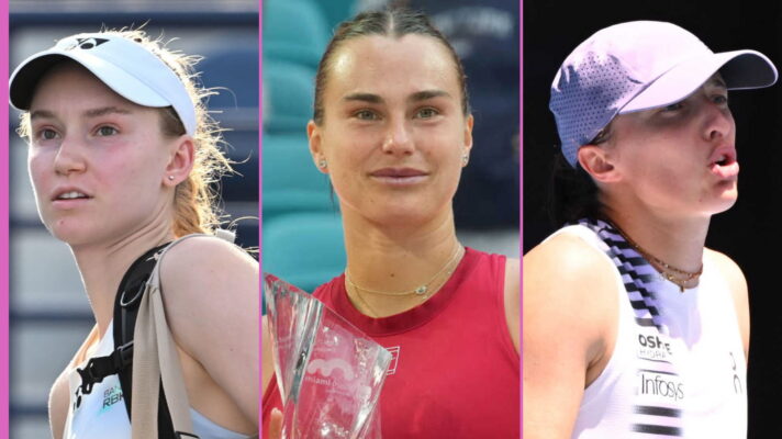 Pictured L-R: Elena Rybakina, Aryna Sabalenka, and Iga Swiatek.