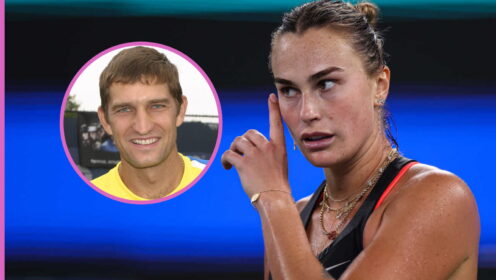 Pictured: Aryna Sabalenka and Max Mirnyi.