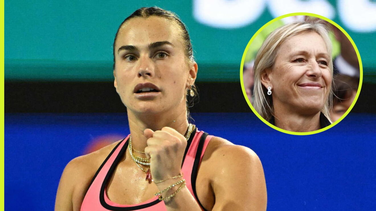 Pictured: Aryna Sabalenka and Martina Navratilova.