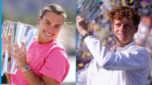 Pictured L-R: Aryna Sabalenka and Jannik Sinner.