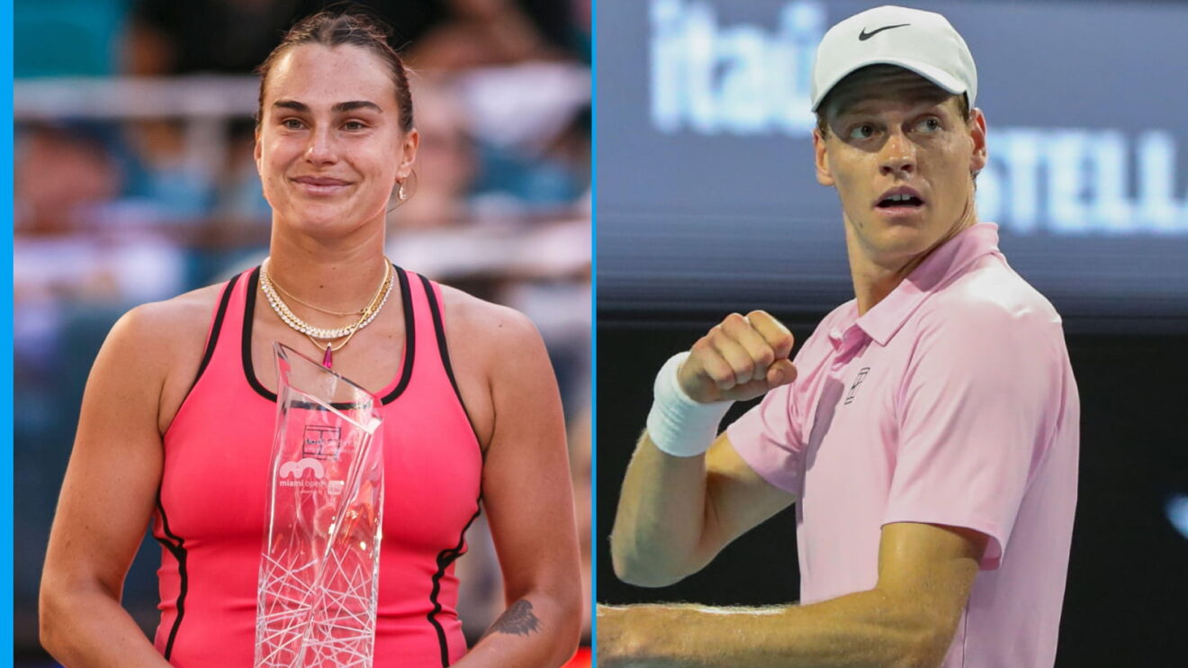 Pictured L-R: Aryna Sabalenka and Jannik Sinner.