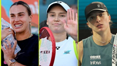 Pictured L-R: Aryna Sabalenka, Elena Rybakina, and Iga Swiatek.