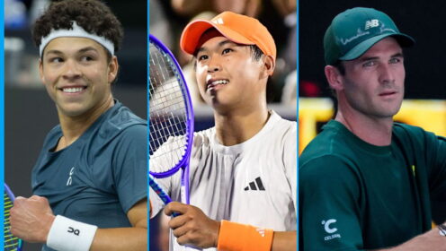 Pictured L-R: Ben Shelton, Learner Tien, and Tommy Paul.