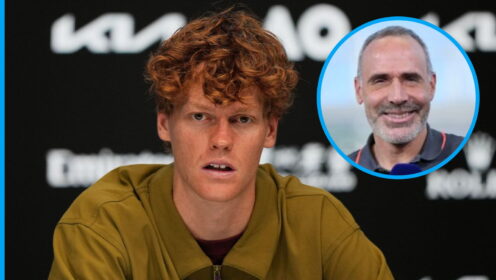 Pictured: Jannik Sinner and Alex Corretja.