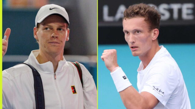 Pictured L-R: Jannik Sinner and Jiri Lehecka.