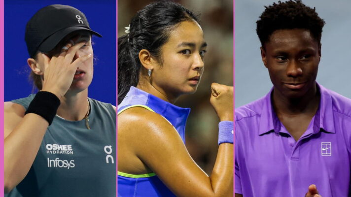 Pictured L-R: Iga Swiatek, Alex Eala, and Moise Kouame.