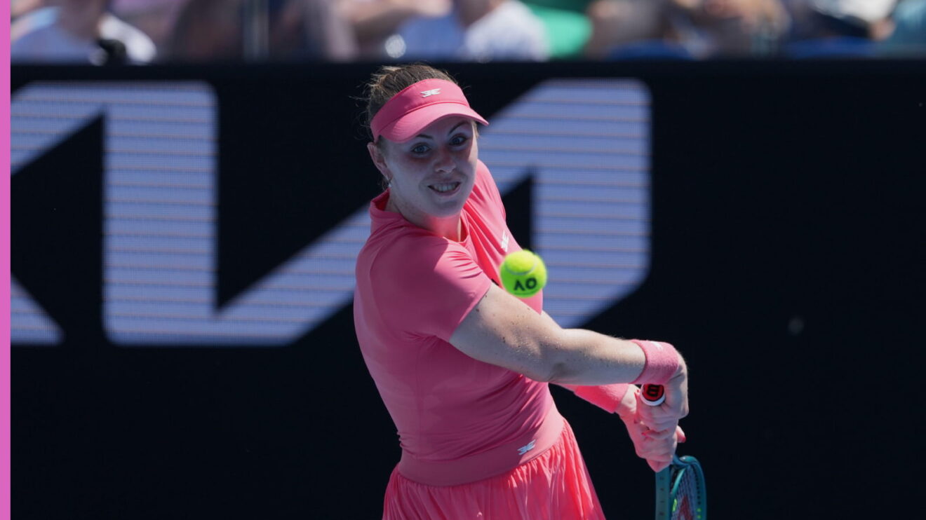 Talia Gibson hits a backhand