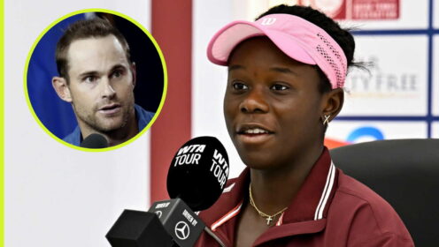 Pictured: Victoria Mboko and Andy Roddick.