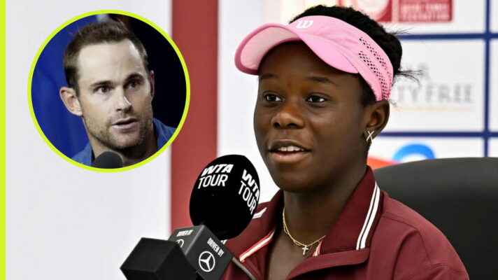 Pictured: Victoria Mboko and Andy Roddick.
