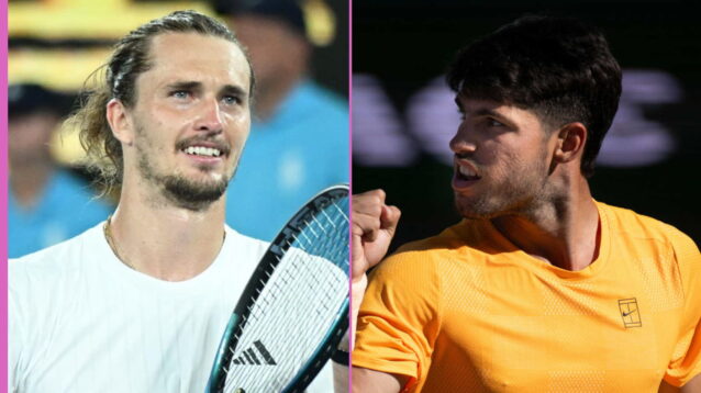 Pictured L-R: Alexander Zverev and Carlos Alcaraz.