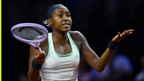 Pictured: A frustrated Coco Gauff