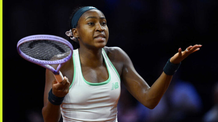 Pictured: A frustrated Coco Gauff