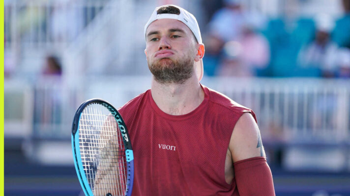 Pictured: A frustrated Jack Draper