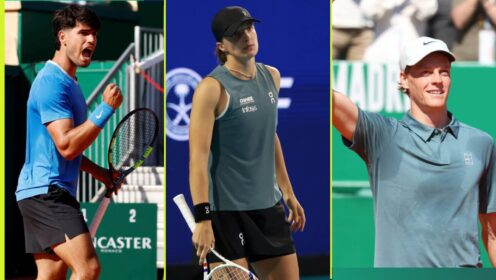 Carlos Alcaraz, Jannik Sinner and Iga Swiatek
